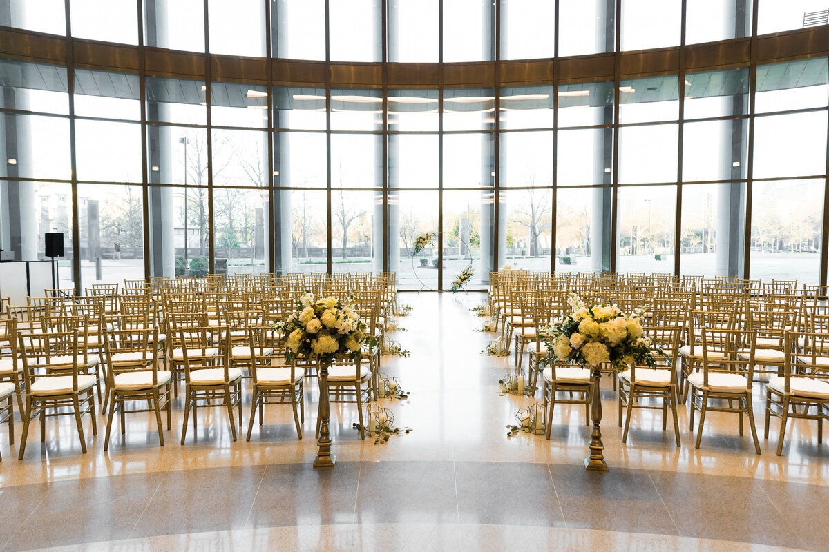 wedding ceremony set up at Tennessee State Museum