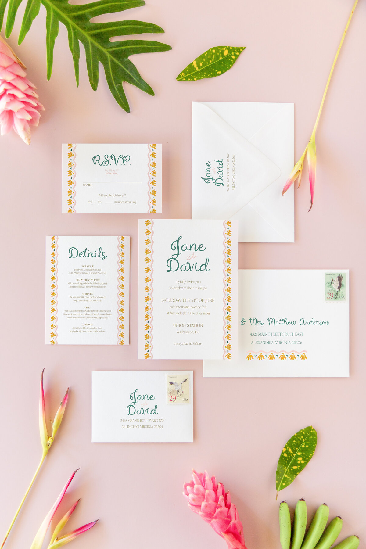 Watercolor Floral Border - Tropicana - 2-1