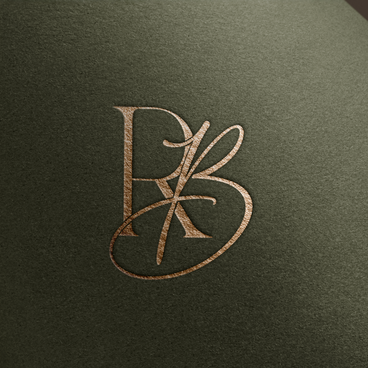Gold Brandmark for Wedding Planner on Green background
