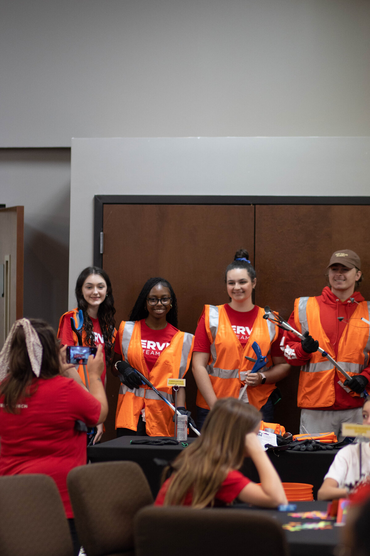 Teenagers serving their community at a non-denominational church in Fayetteville, NC.