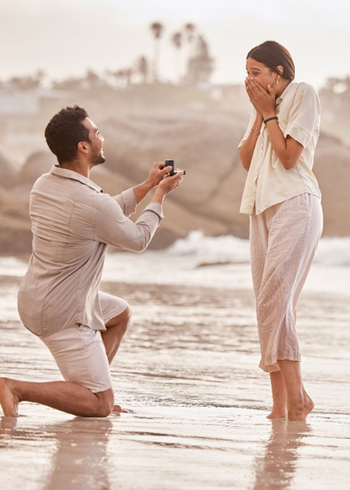 Beach wedding proposal
