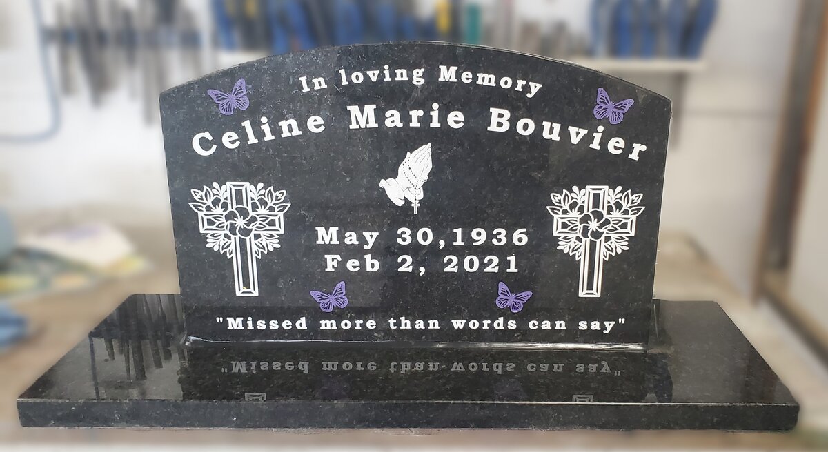 crosses butterflies headstone engravers saskatchewan