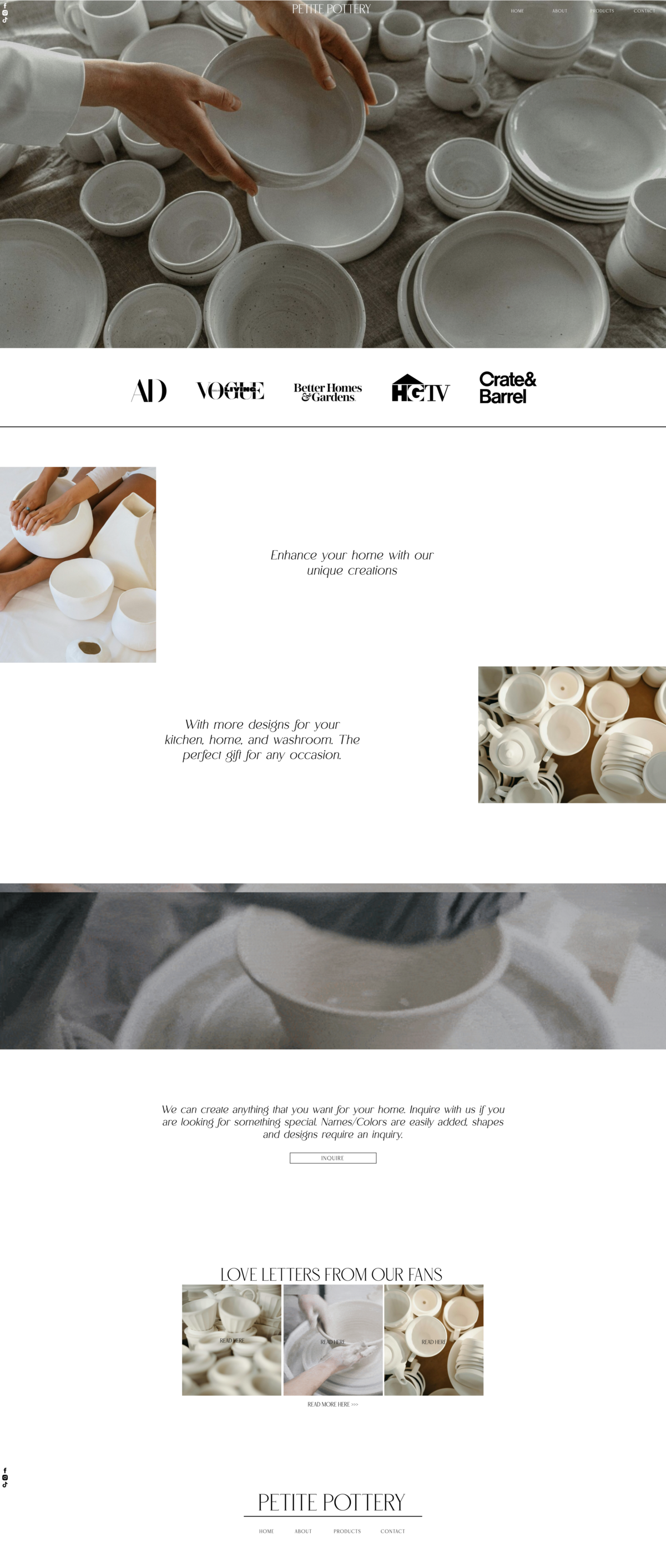 Petite Pottery Home Page