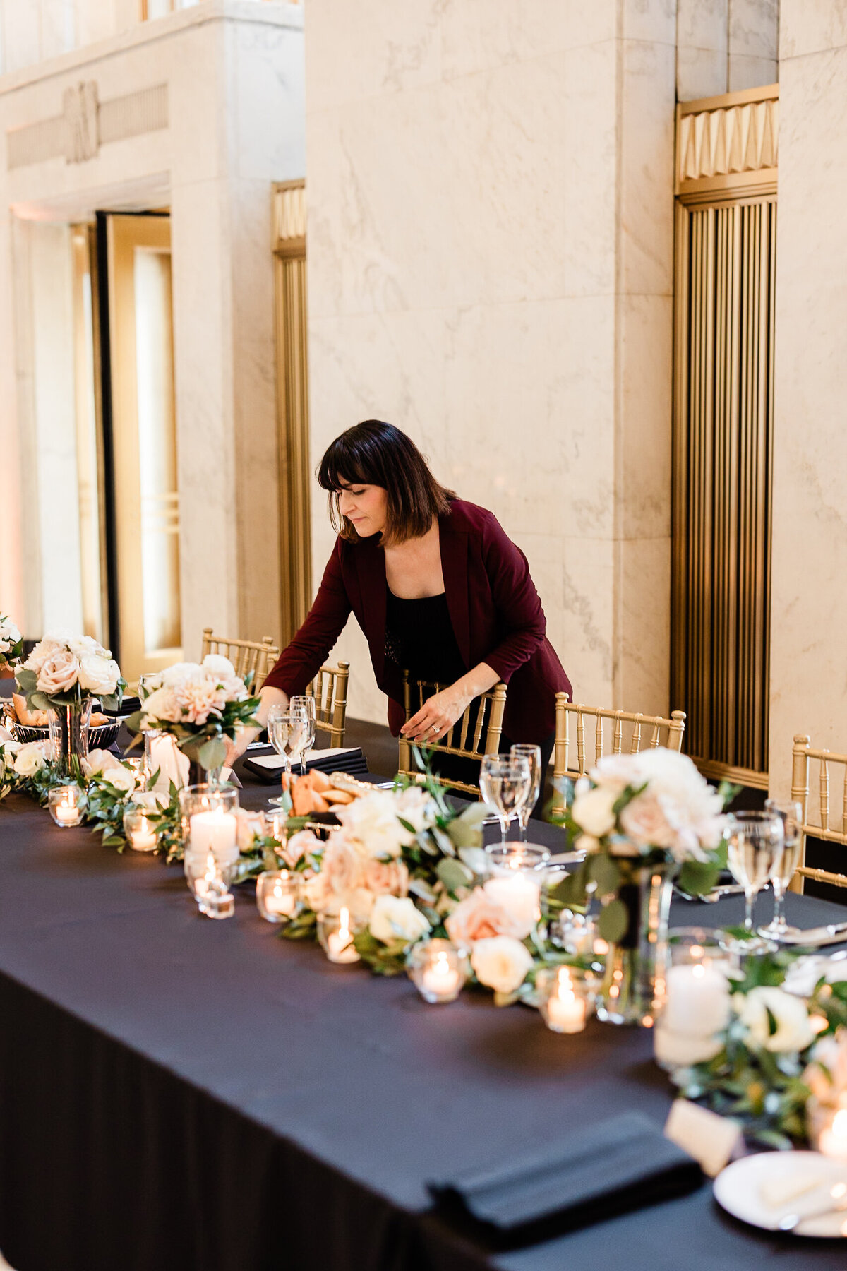 chicago wedding planner setting up details