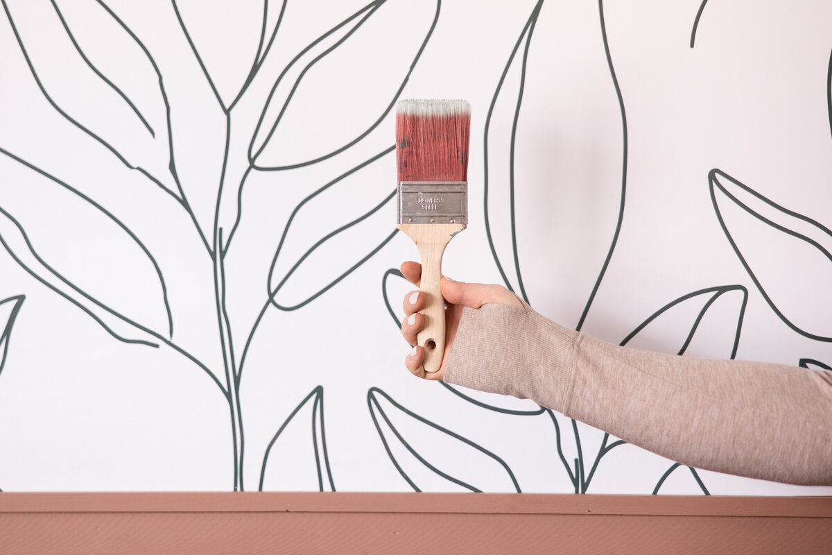 Paintbrush and graphic wall