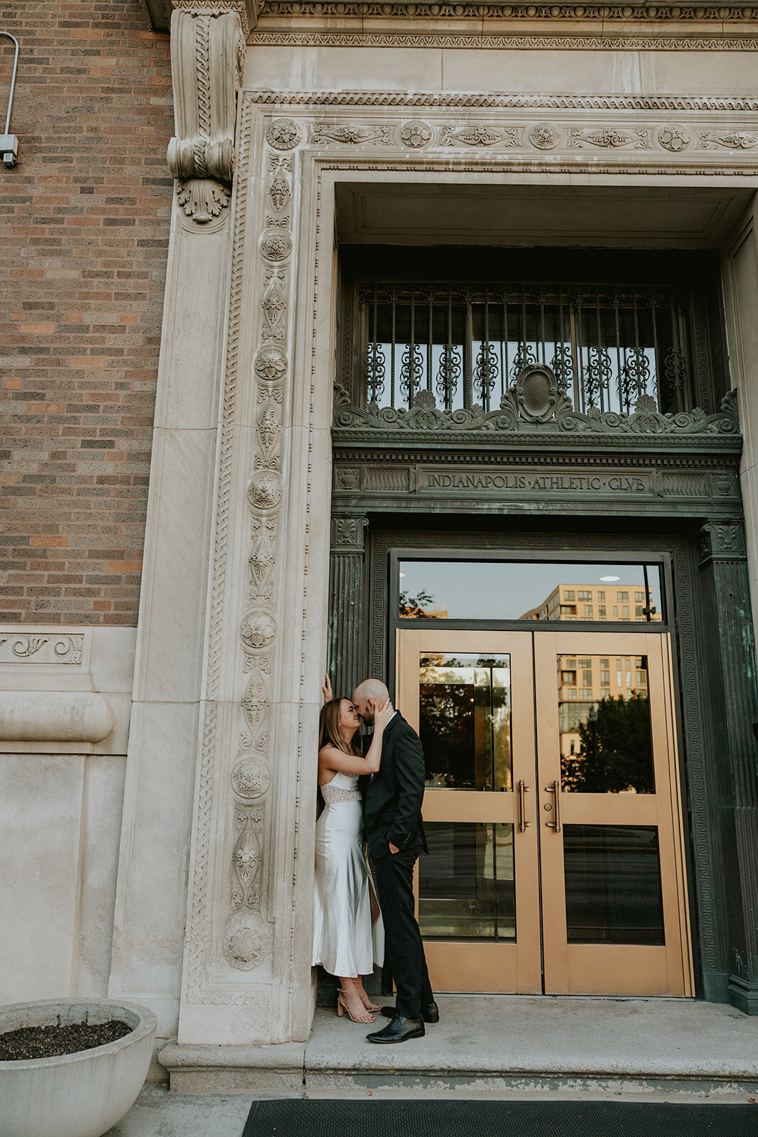 Candid Indianapolis engagement photographer city romance