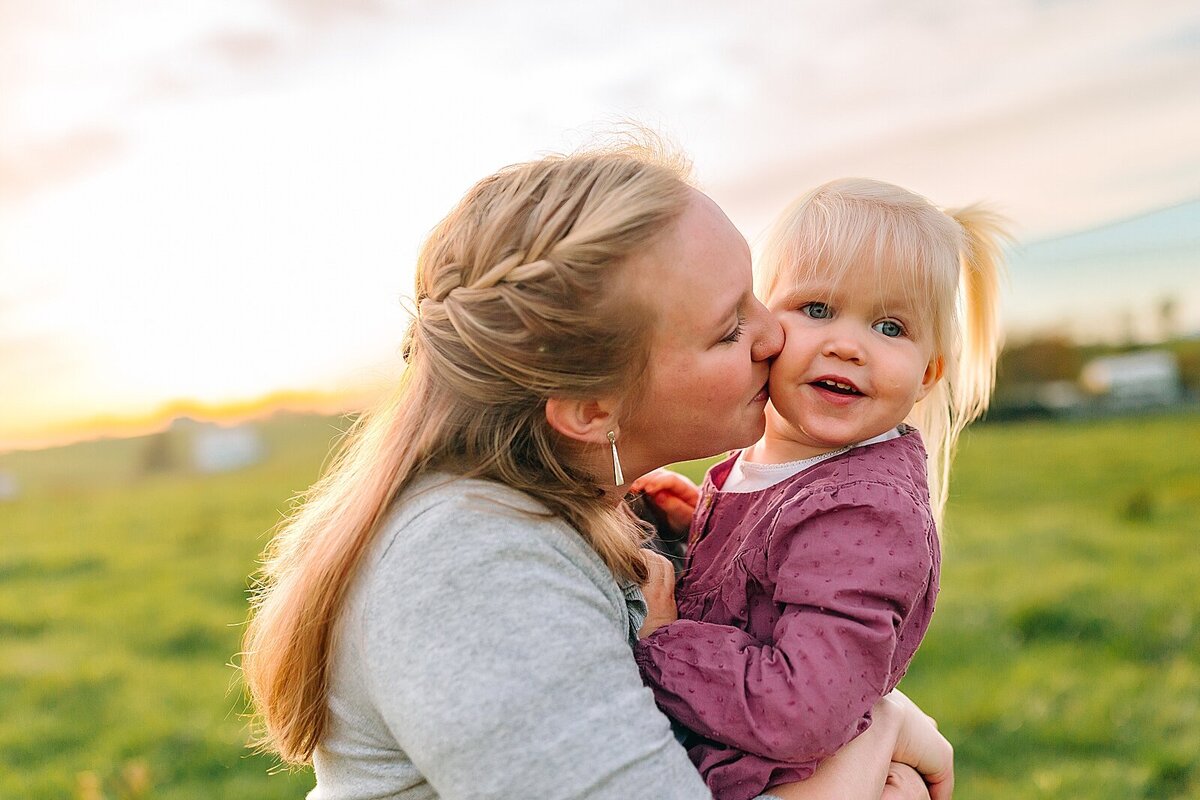 Mom and daughter at sunset family photography Harrisonburg