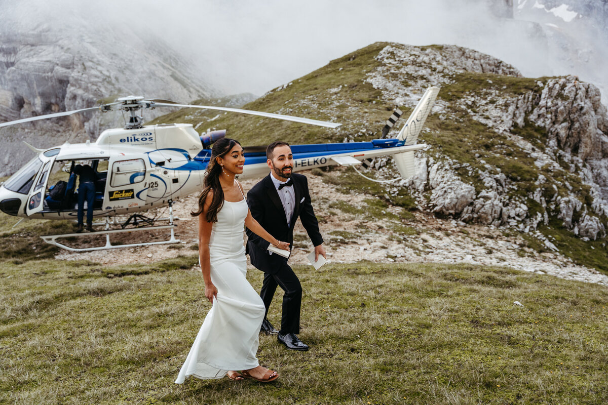 Marmarole helicopter Elopement Dolomites -15