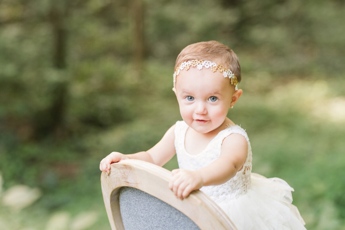 1 year old portrait session at a park in statesville nc