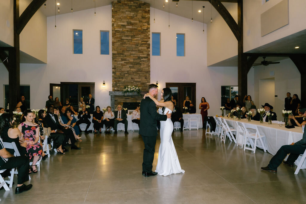 First dance in the grand hall in front of the fireplace