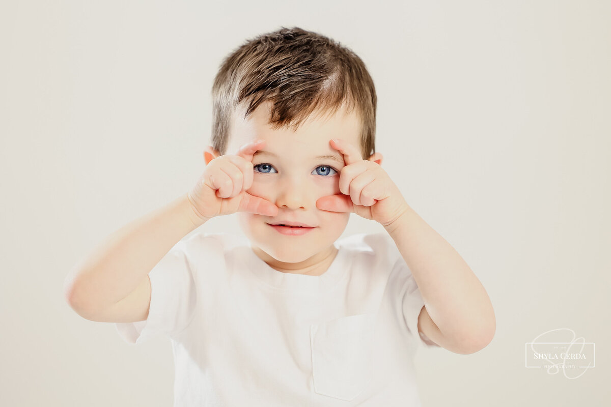 Little boy looking at camera