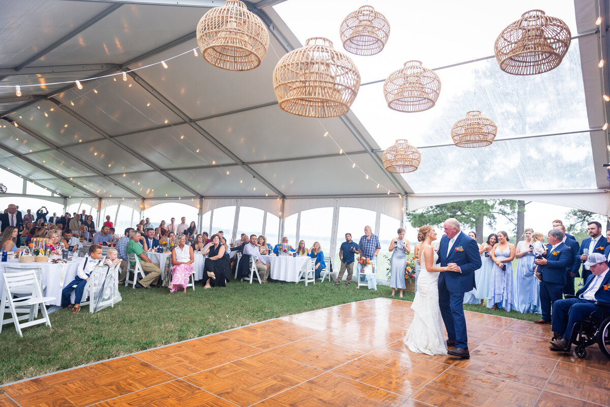 tent dance floor tables chairs wedding rental northern neck of virginia