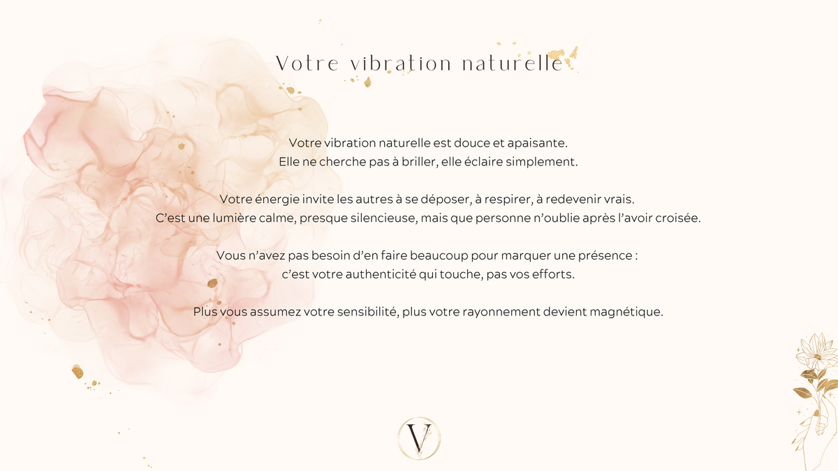 Exemple de page du Design Divin - analyse de la vibration naturelle de l'âme et guidance énergétique personnelle