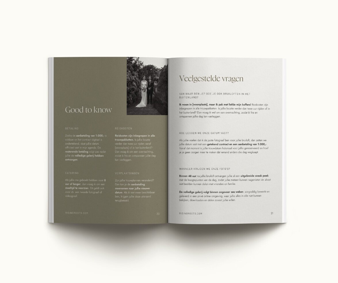 Brochure template voor fotografen Rising Roots 13