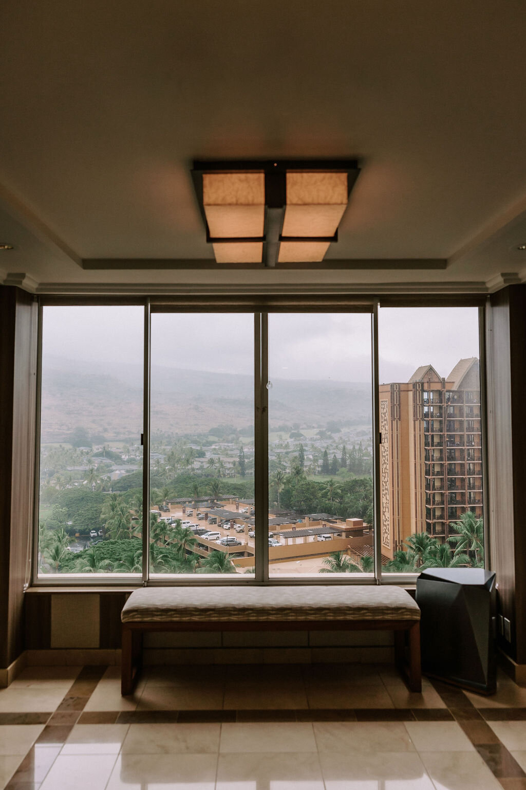 View from the elevator lobby at four seasons Oahu