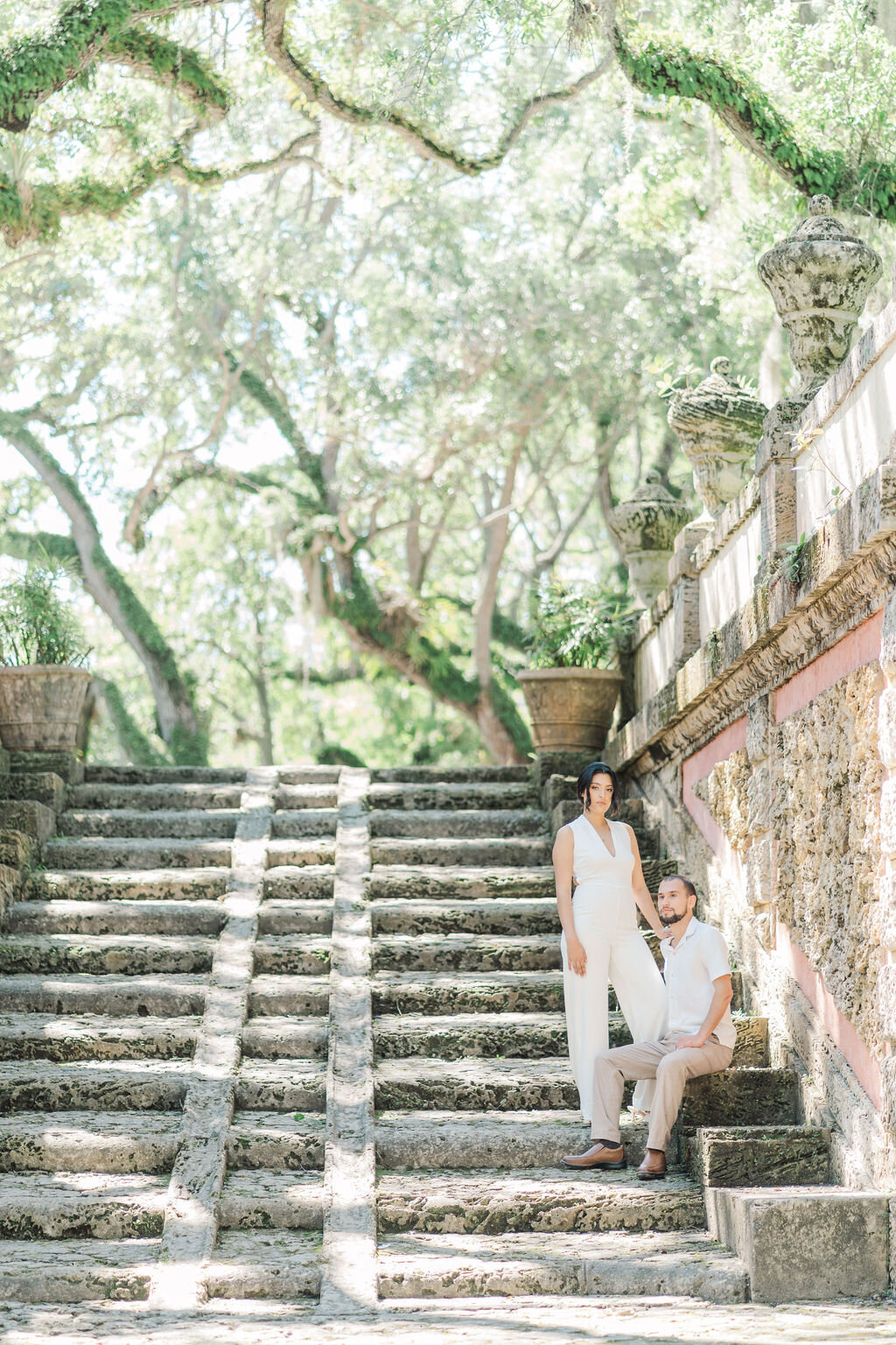 engagement at Vizcaya Museum and Gardens
