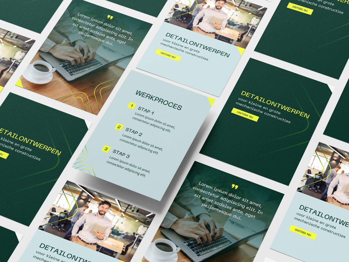 Studio Paoline Kruijssen - portfolio grafisch ontwerp - huisstijl social media templates - Next Engineering