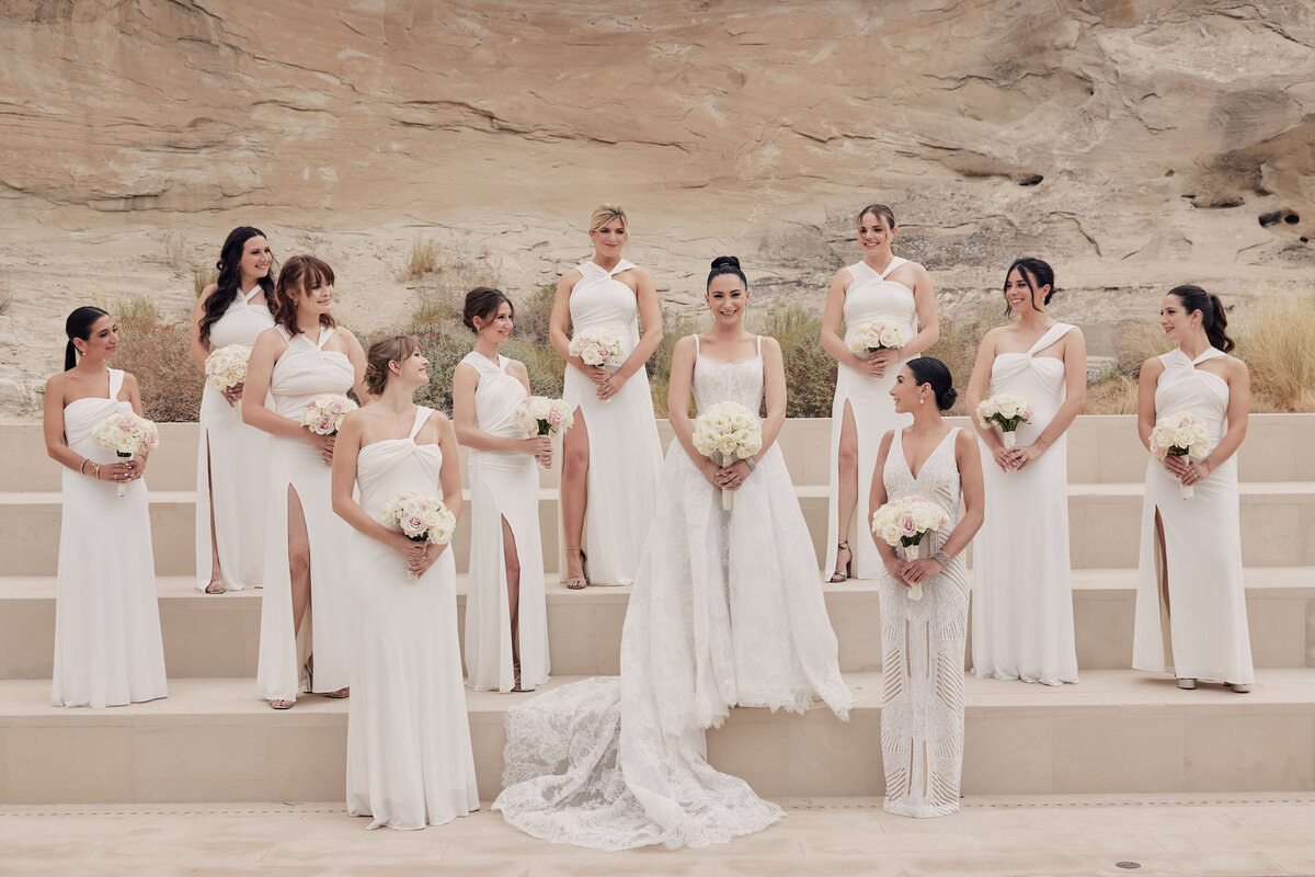 Bride with her bridesmaids at Amangiri Utah