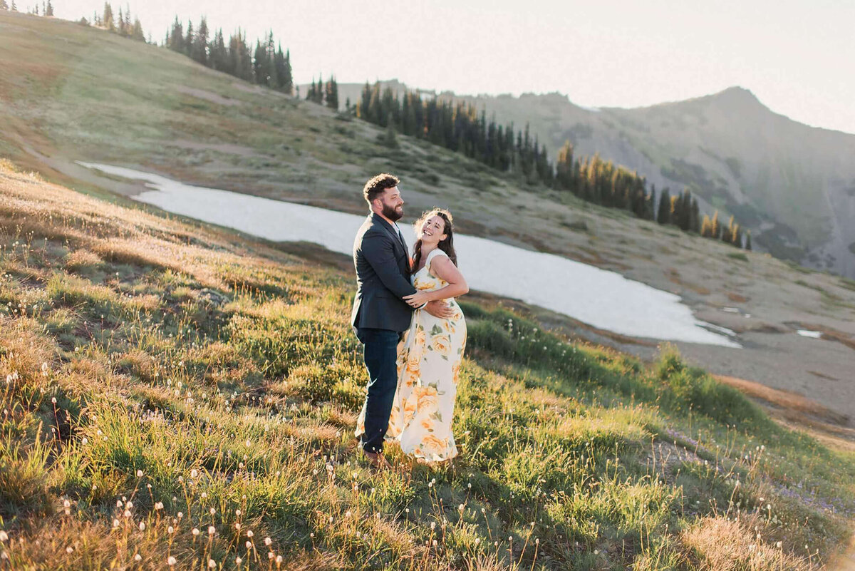 Engaged couple in Washington State.