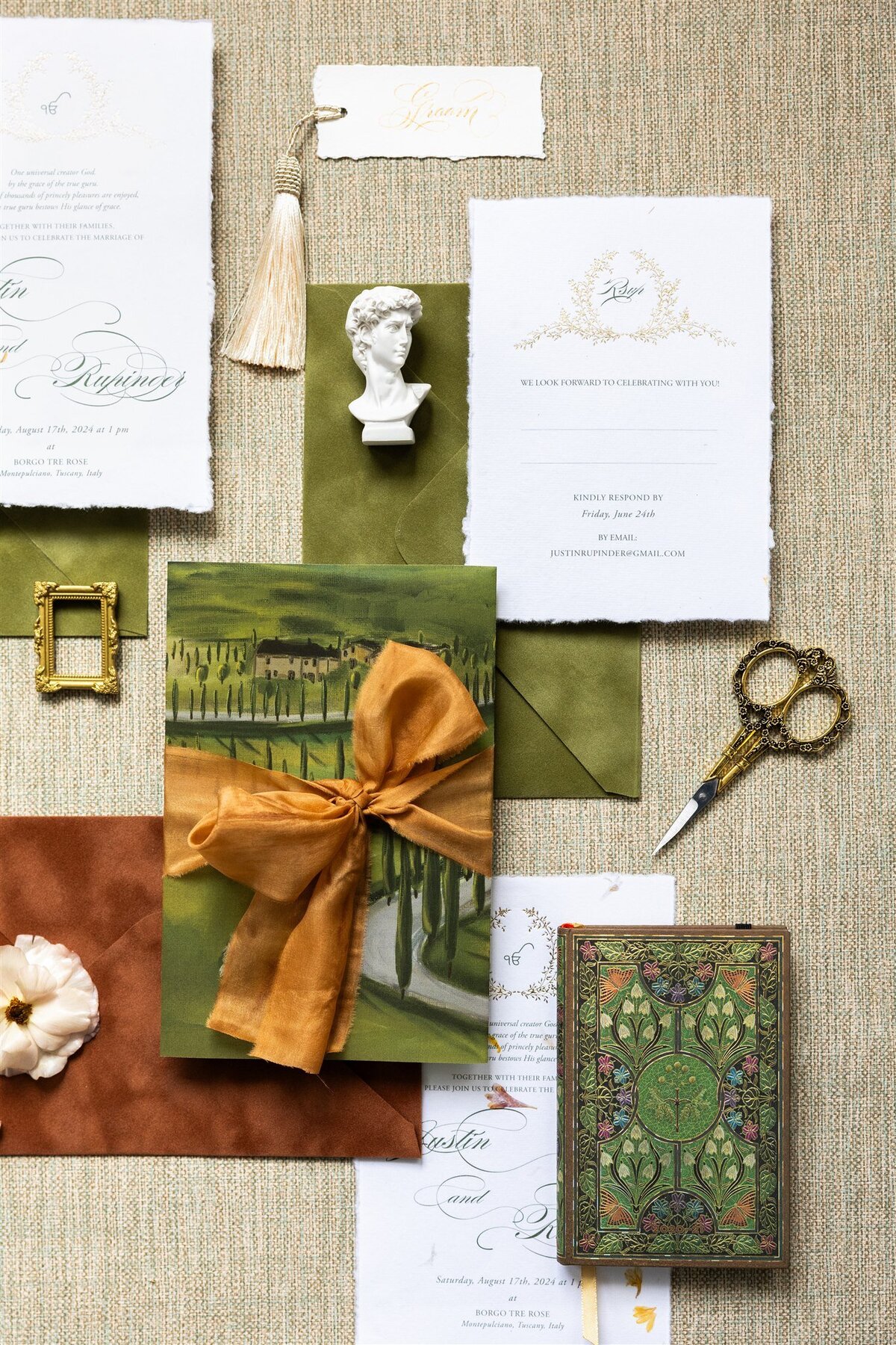 Tuscany Italy destination wedding invitation 8