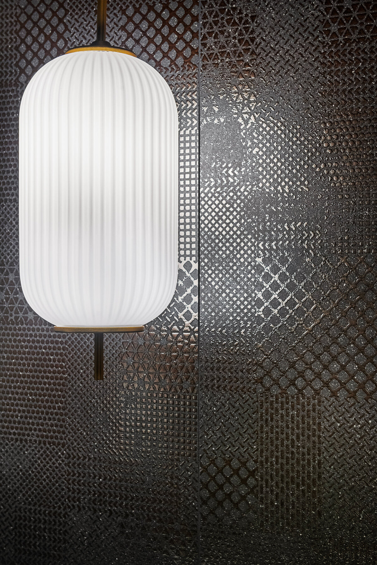 Final image of our moody luxe powder room interior design project.