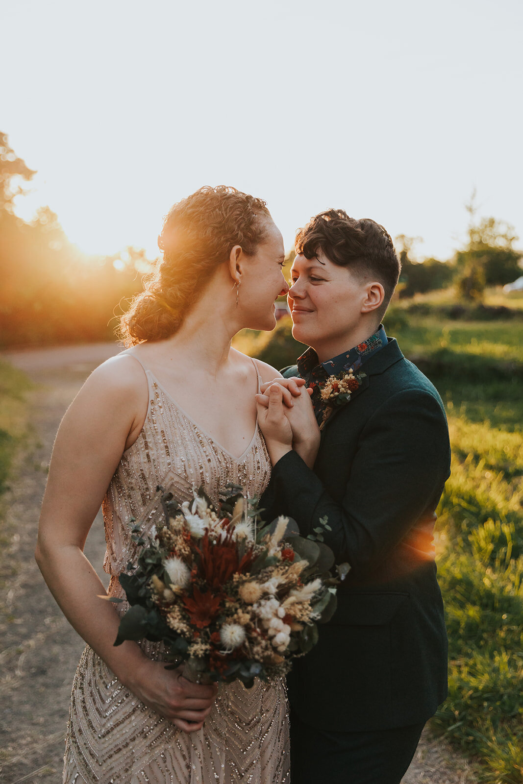queer lesbian couple wedding elopement