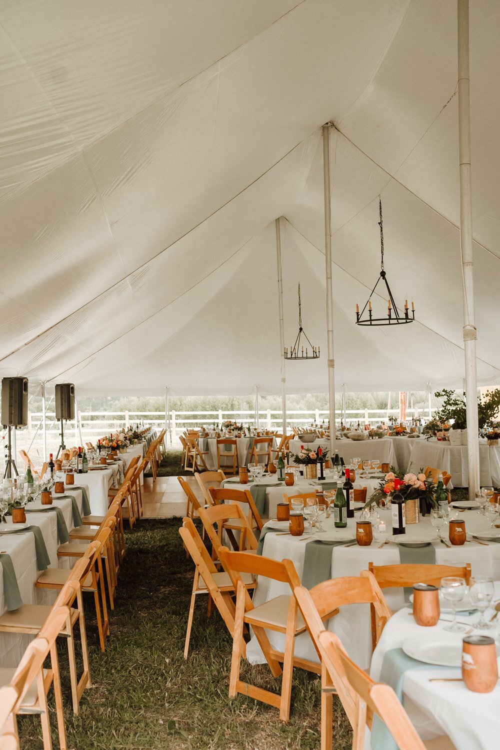 elegant mountain wedding reception decor