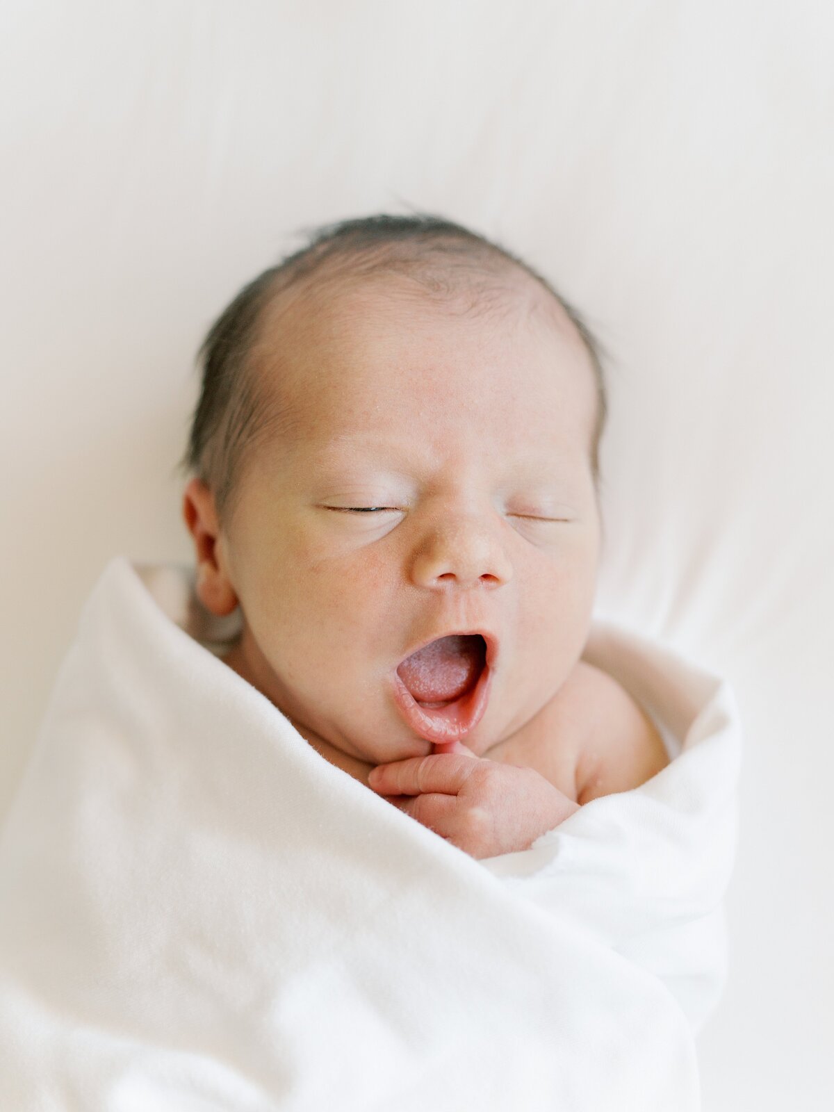 northern virginia newborn photography studio photo baby yawn