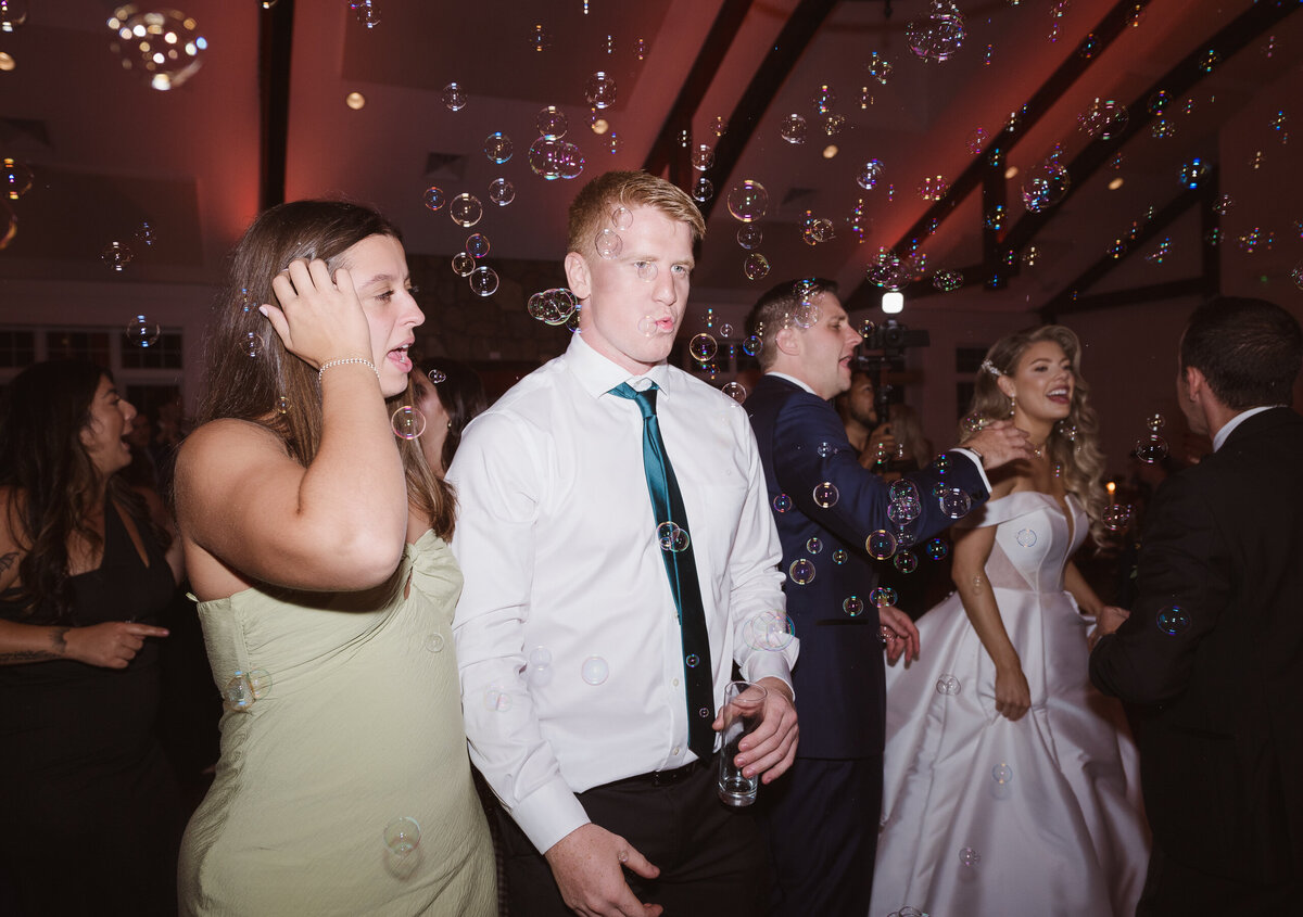 bubbles fun at wedding reception