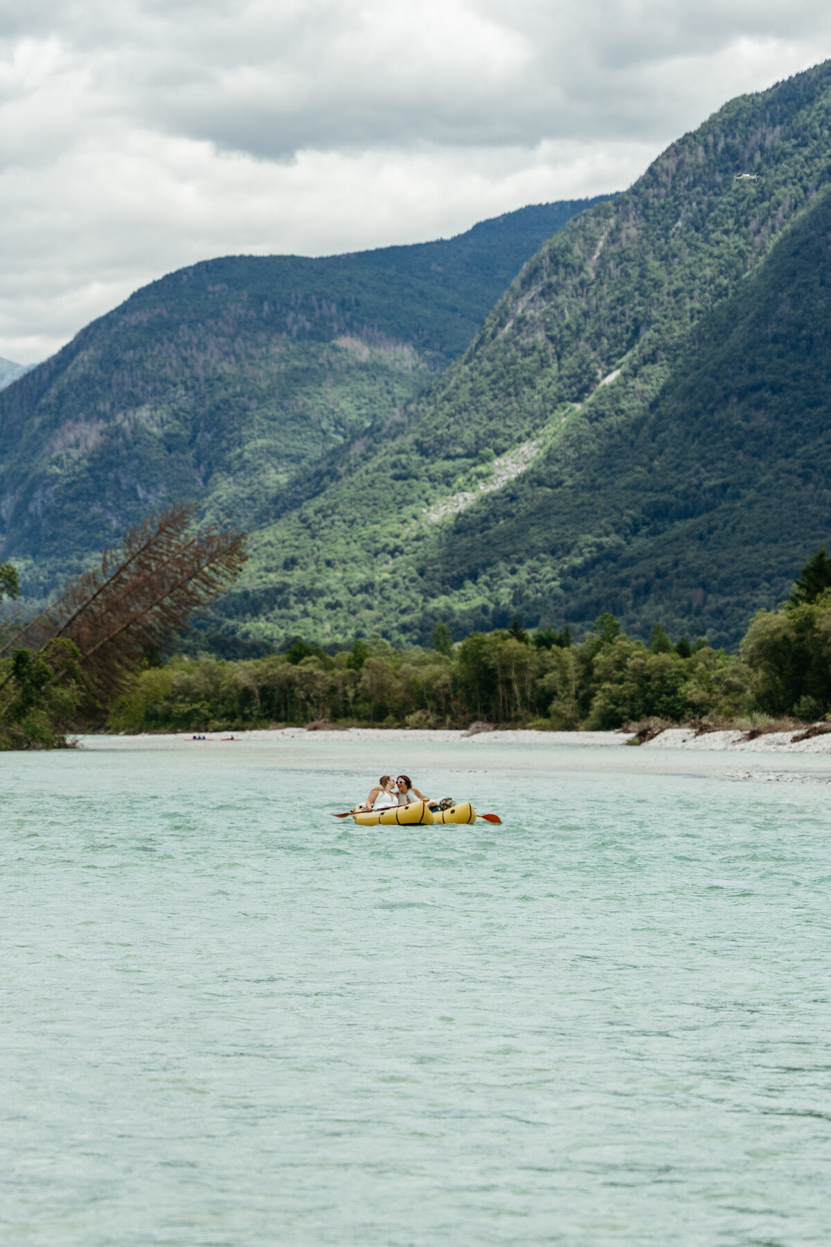 Kayak adventure elopement in Slovenia
