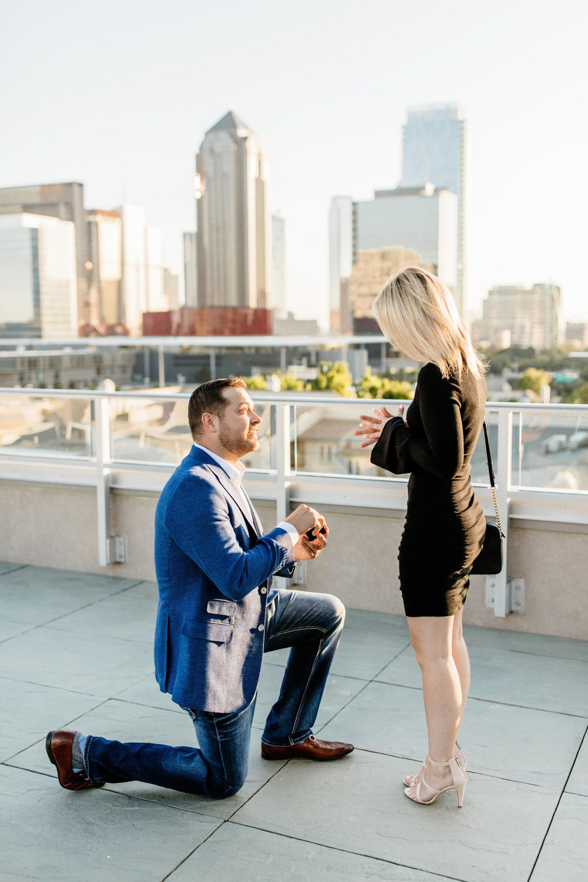 Eric & Megan - Downtown Dallas Rooftop Proposal & Engagement Session-30