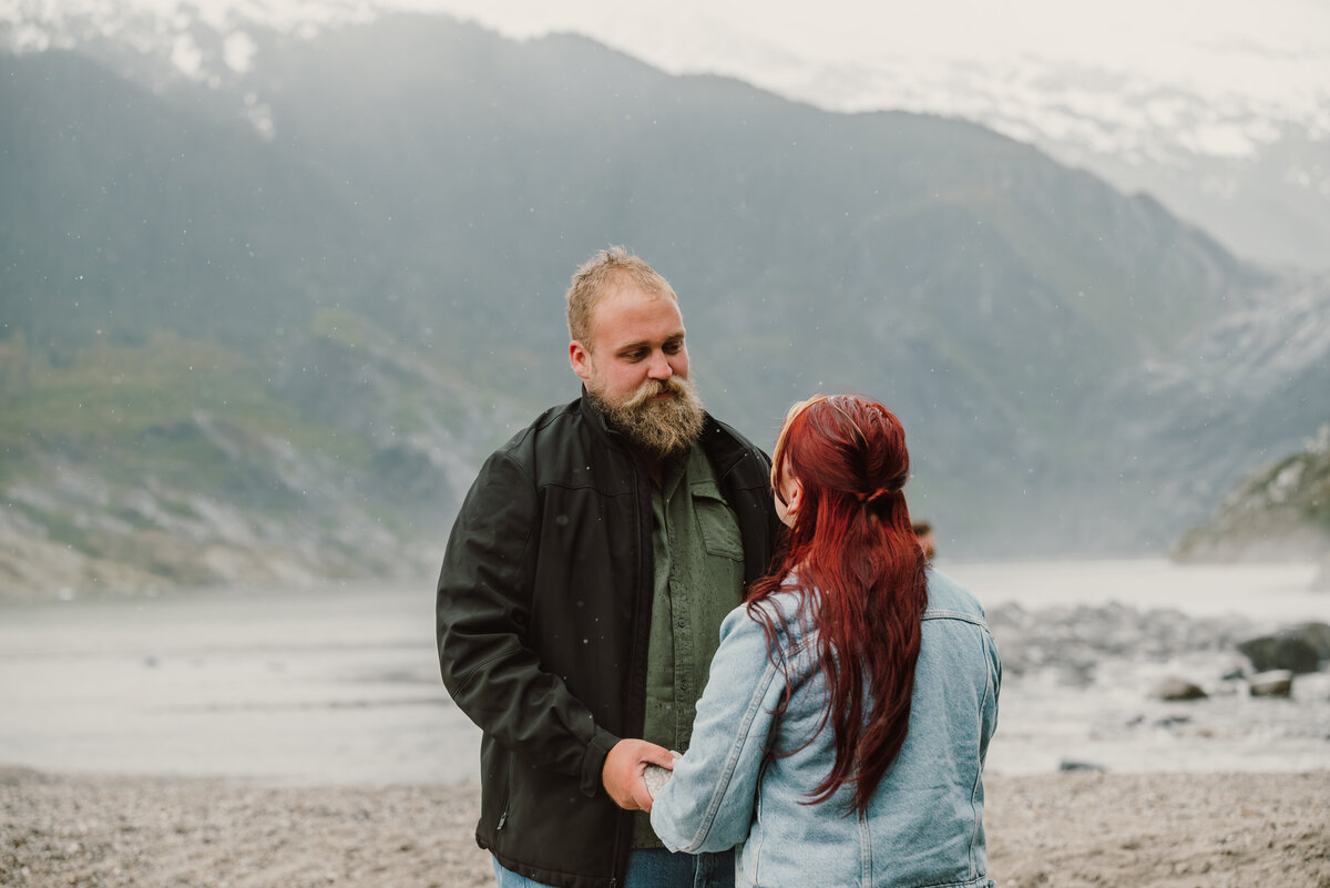 couple exchange the vows