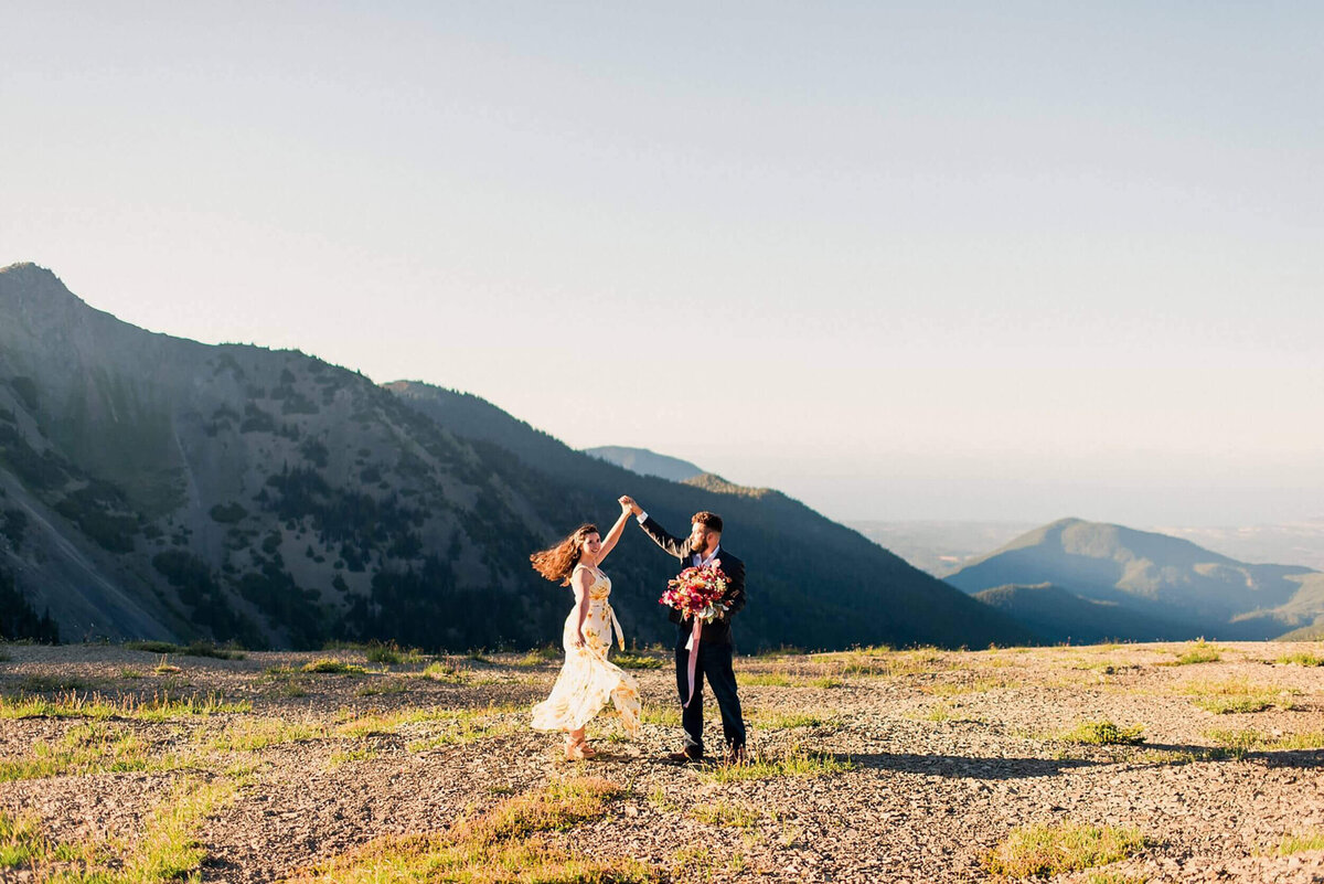 Engaged couple in Washington State.