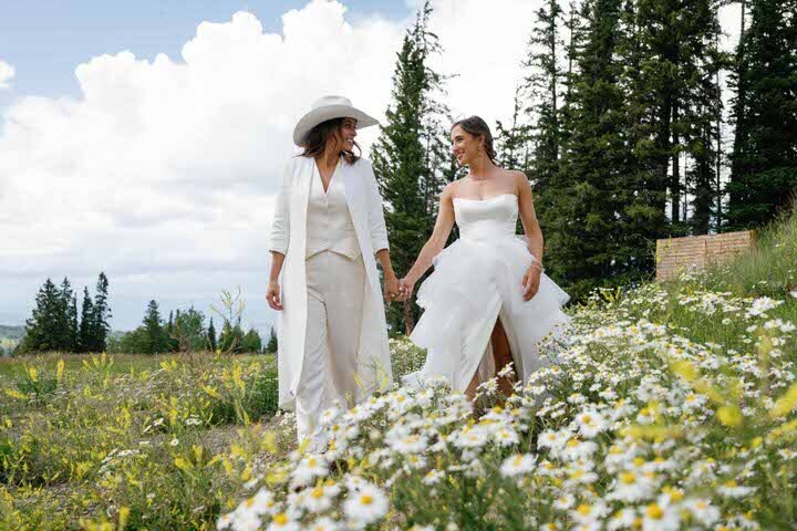 720 3a Two Brides Beaver Creek Colorado Mountain Wedding by GoBella.com @gobella 23