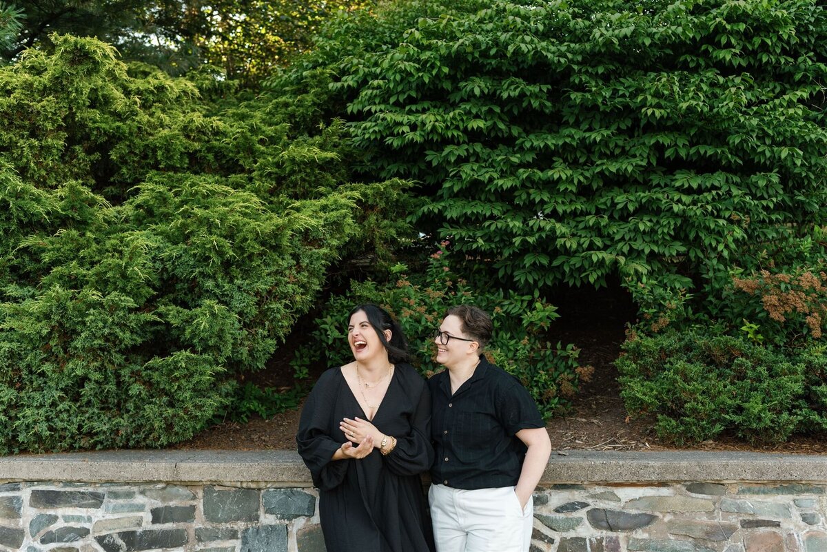 Very excited couple celebrating their recent engagement