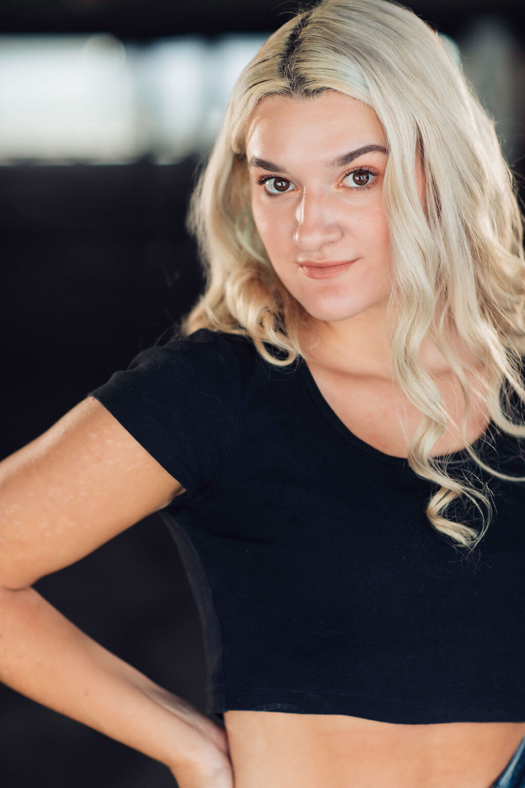 Headshot Photograph Of Young Woman In Black Crop Top Los Angeles
