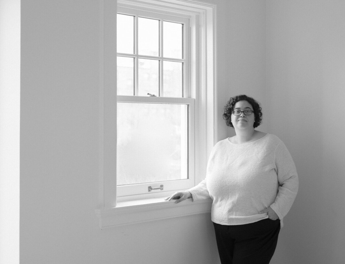 Owner of December Oak, web design studio in Michigan, branding photos at ALEO Detroit