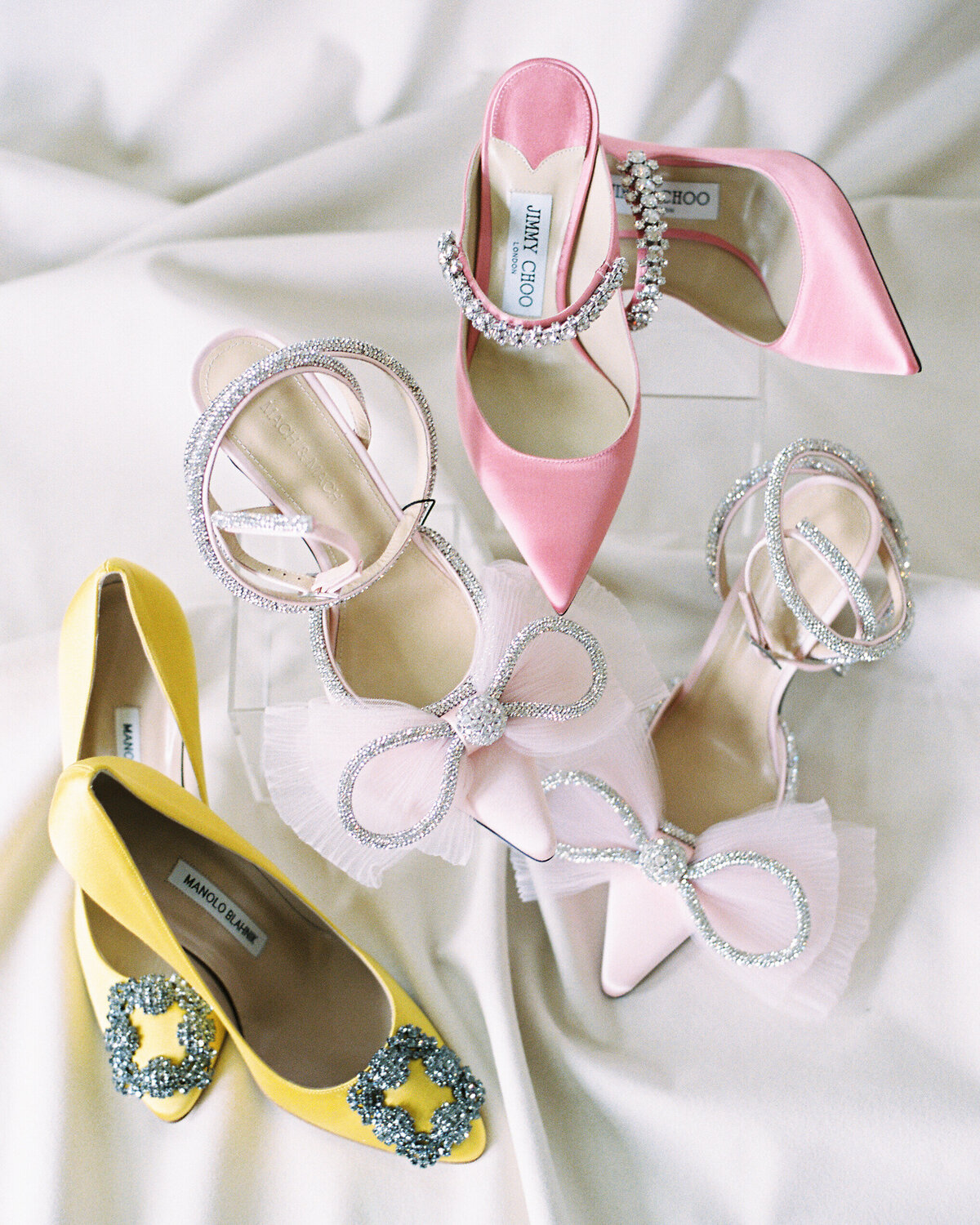 Luxury shoes detail shot of bridal shoes