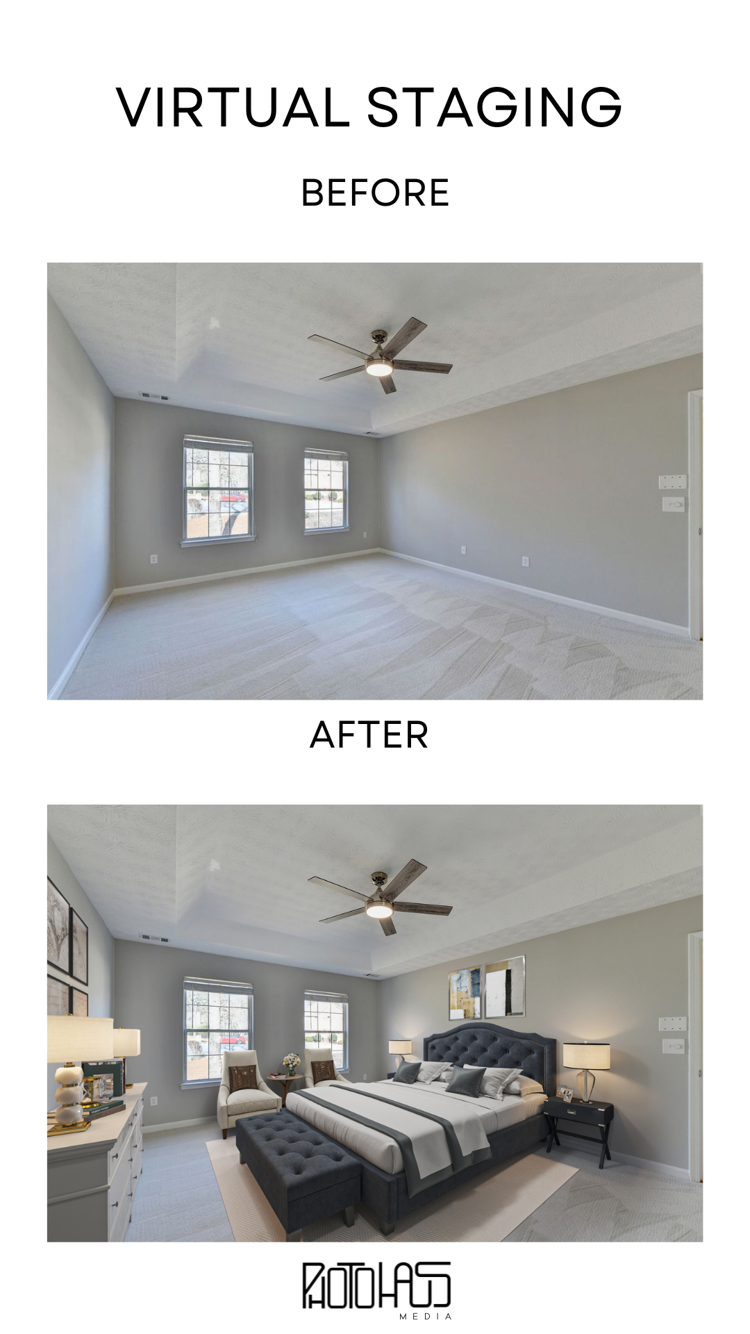 Virtual Staging Editing for Atlanta Realtors by Atlanta Georgia Real Estate Photography Company Photo Haus Media