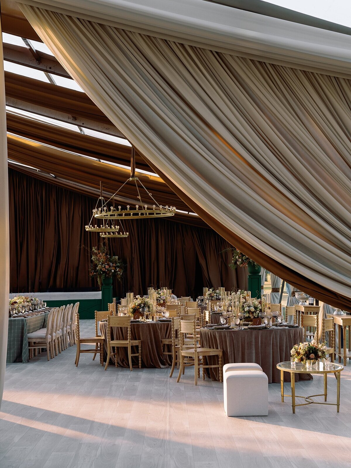 Custom tented wedding celebration with fall Ralph Lauren vibes at private polo farm in Aiken, South Carolina by Sarah Bradshaw_0197