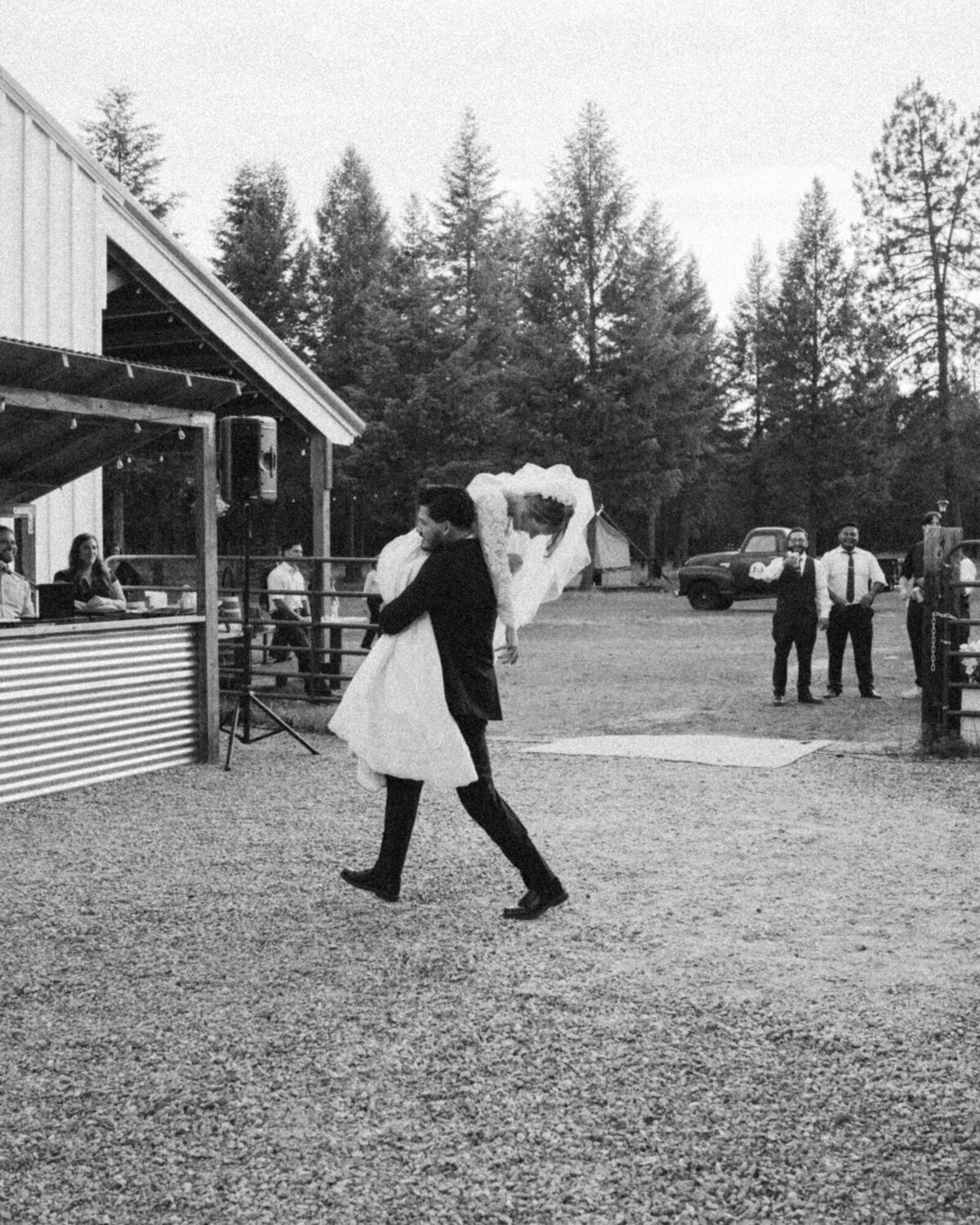 Artistic portrait of a wedding couple in Spokane, captured with nostalgic, film-inspired tones and a storytelling approach.