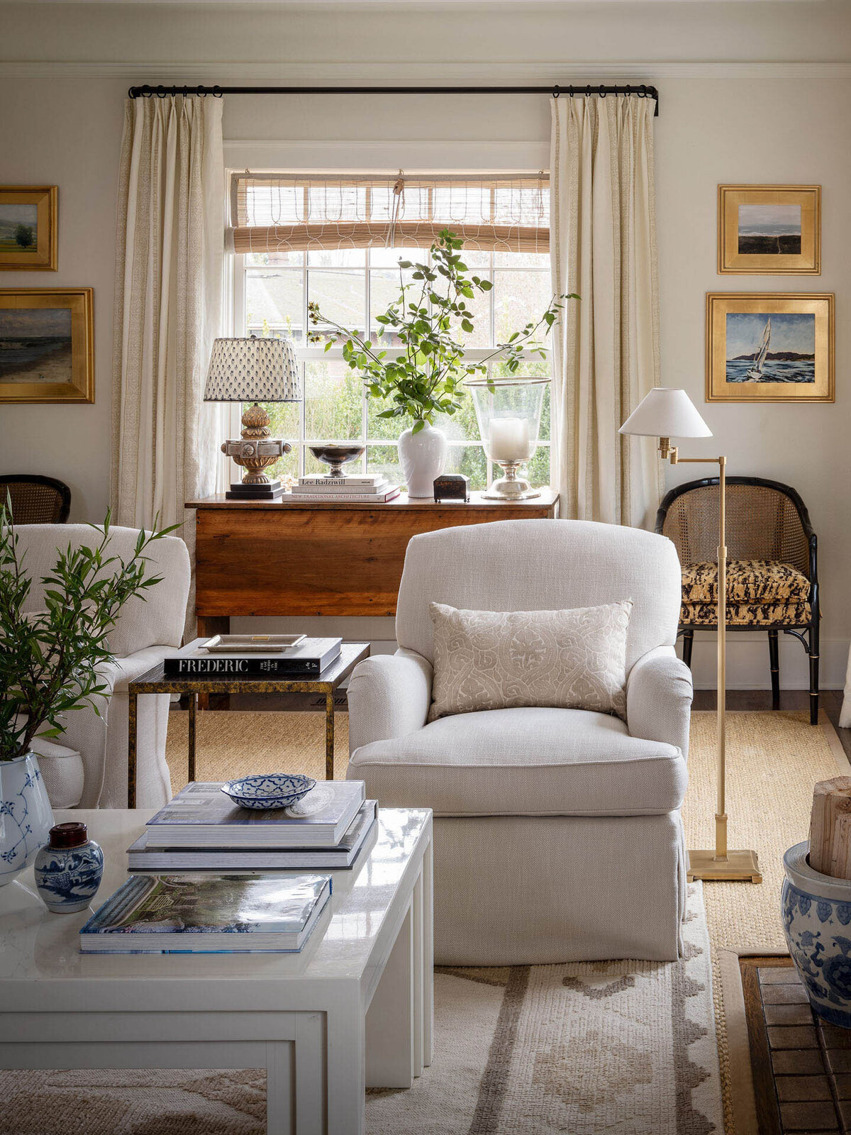 6-linen-english-roll-arm-chairs-white-coffee-table-mohair-sofa