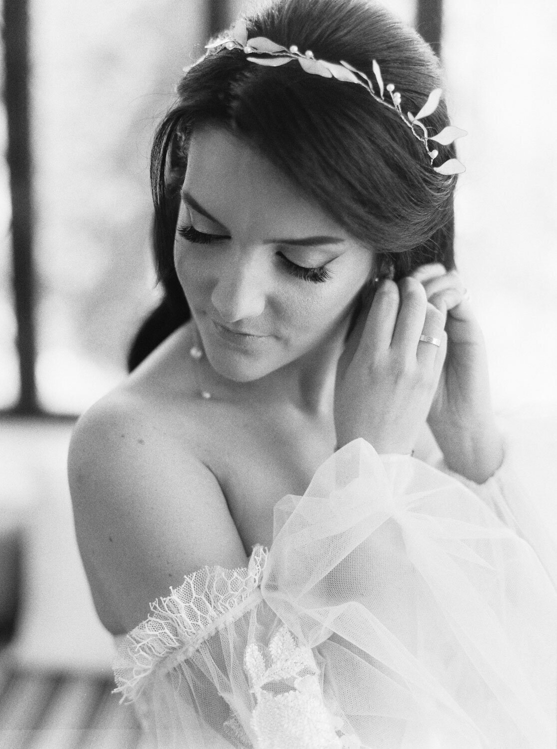 Bridal Portraits on black and white film Ilford Delta 3200