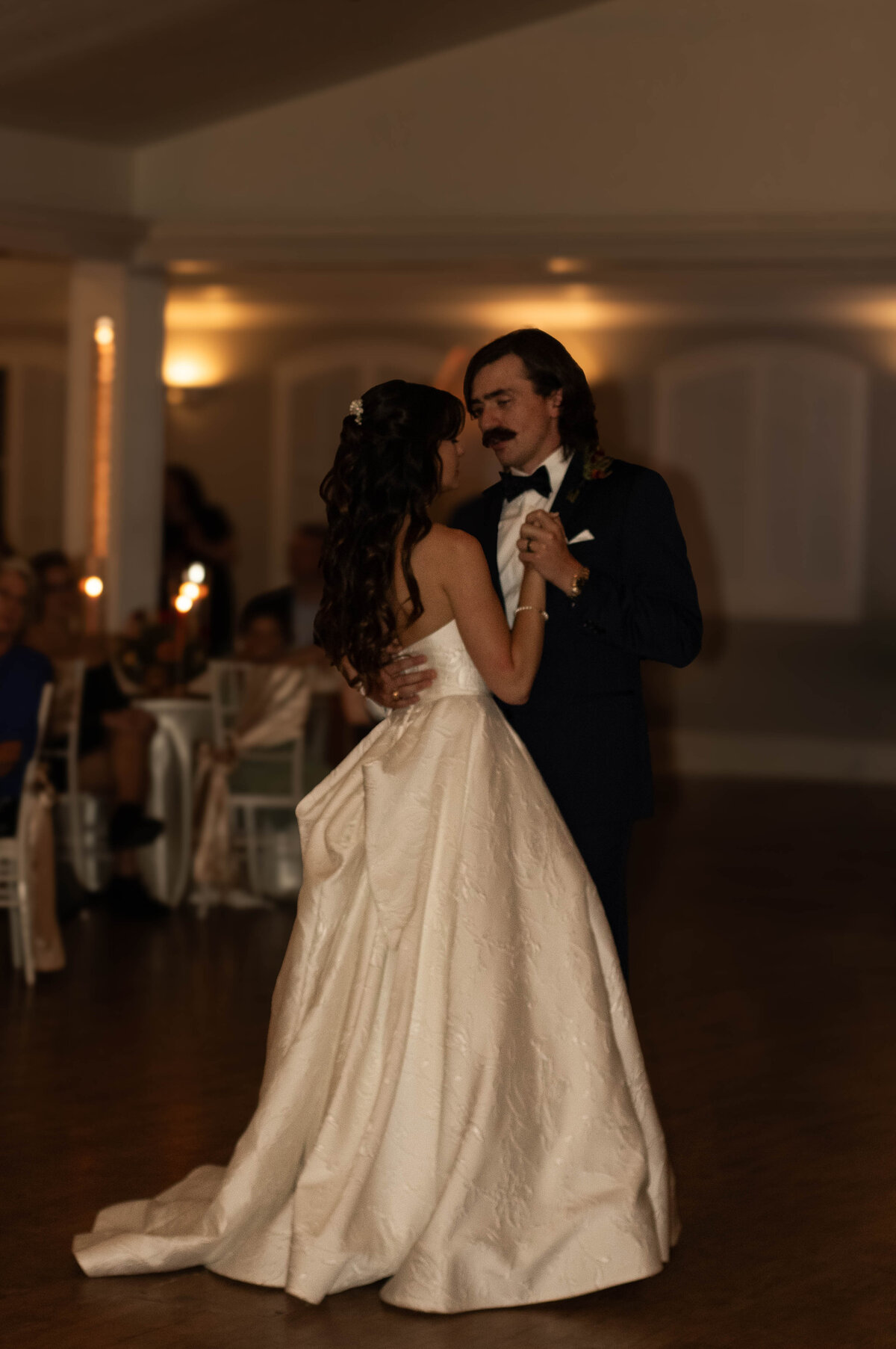 bride and groom first dance wedding candid 