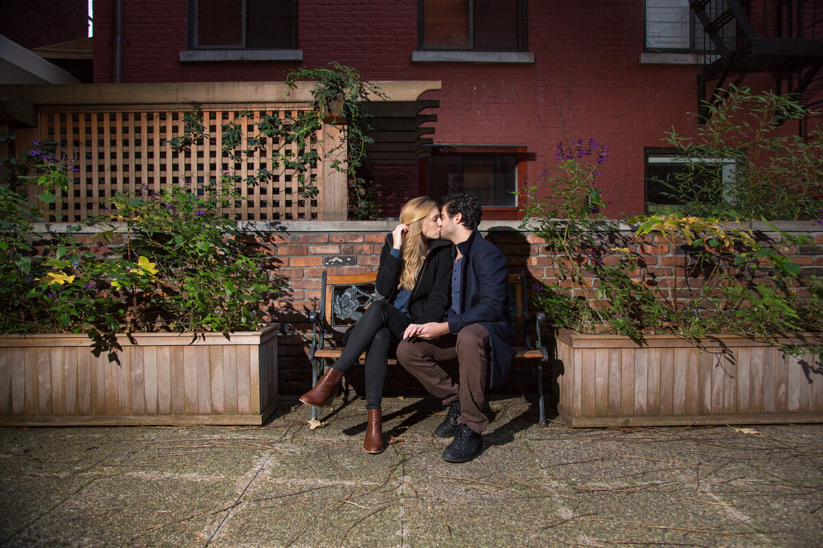 engaged couple sitting together