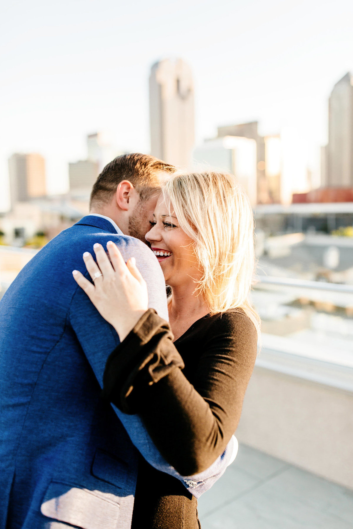 Eric & Megan - Downtown Dallas Rooftop Proposal & Engagement Session-73