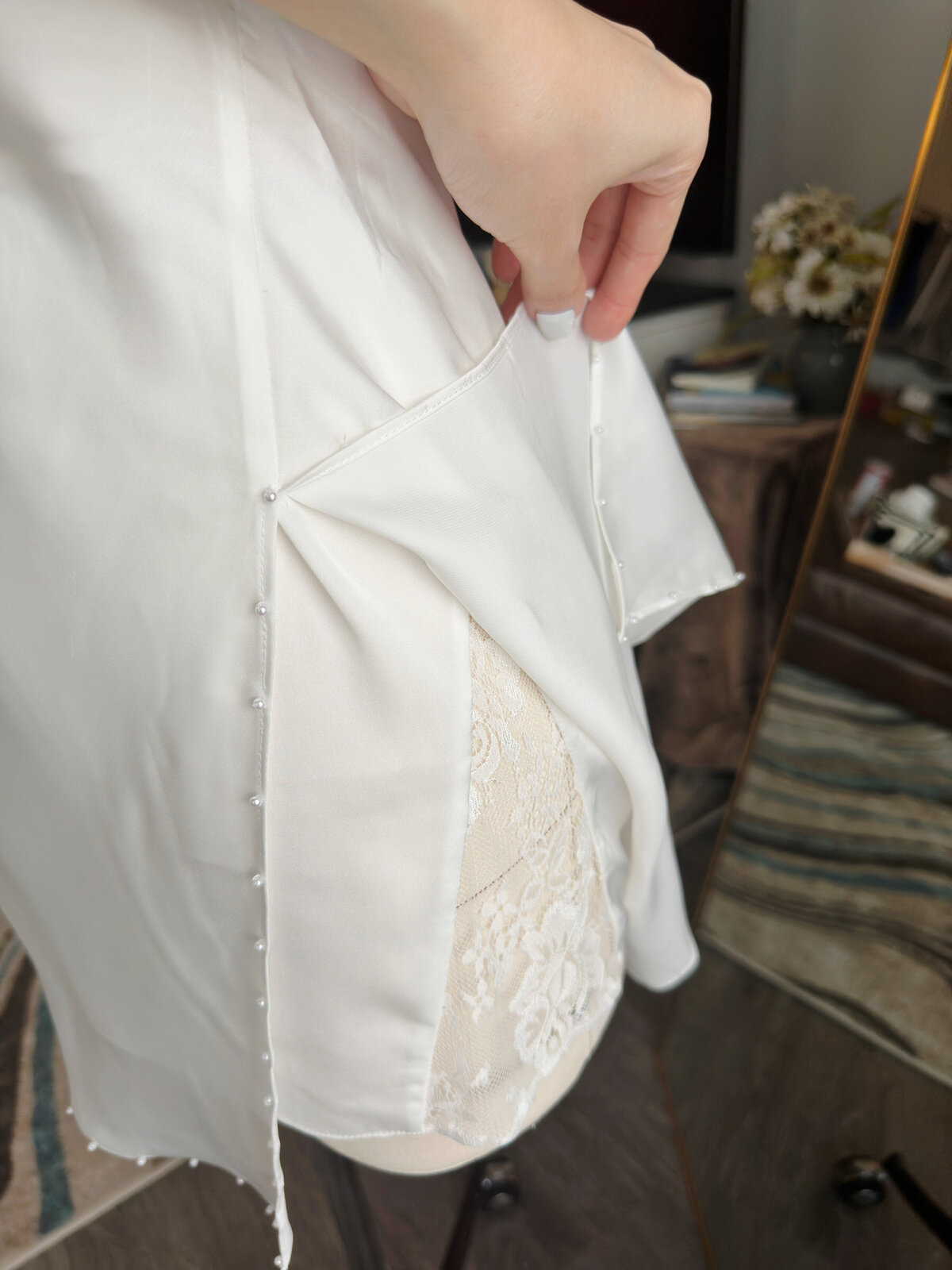 Romantic getting-ready slip dress made from buttery satin fabric
