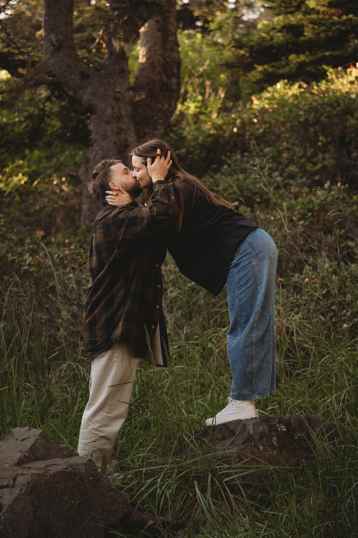 Summer golden hour photo of Edmonton couple