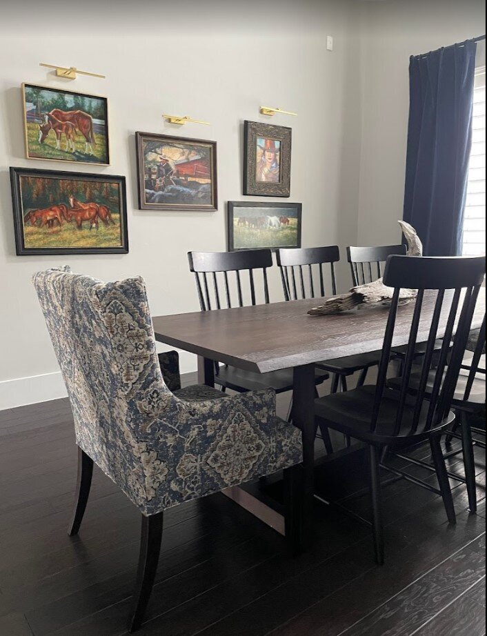 dusti j design blue chair paintings