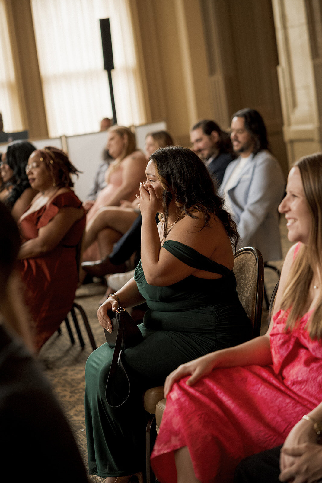 wedding ceremony guests emotional